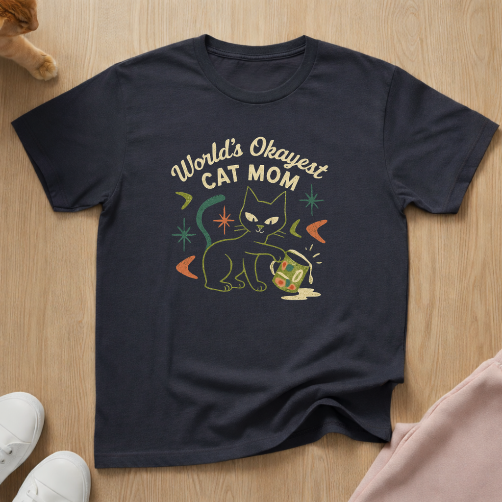 Okayest cat mom cat T-shirt