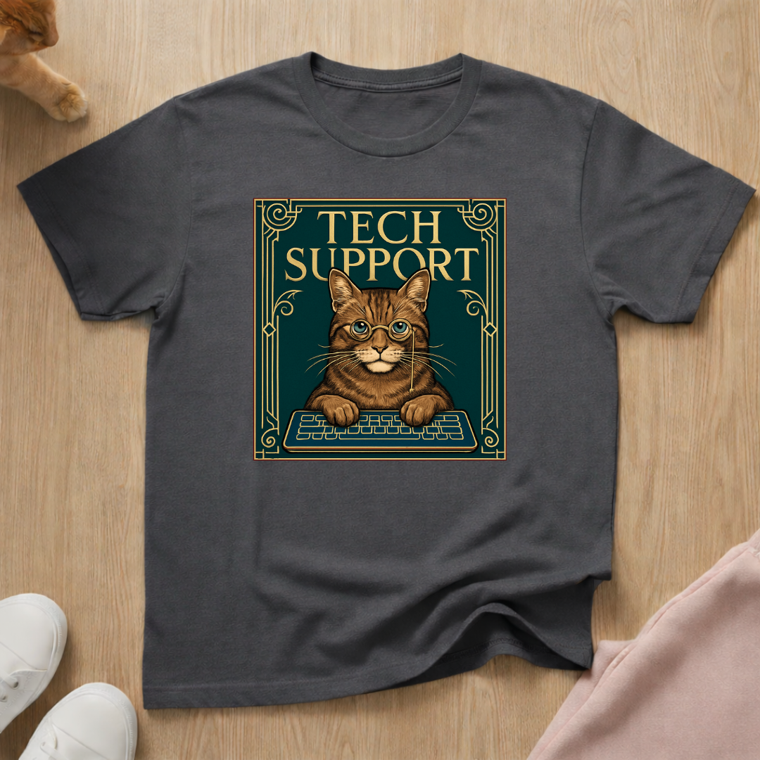 Tech Support Cat T-Shirt