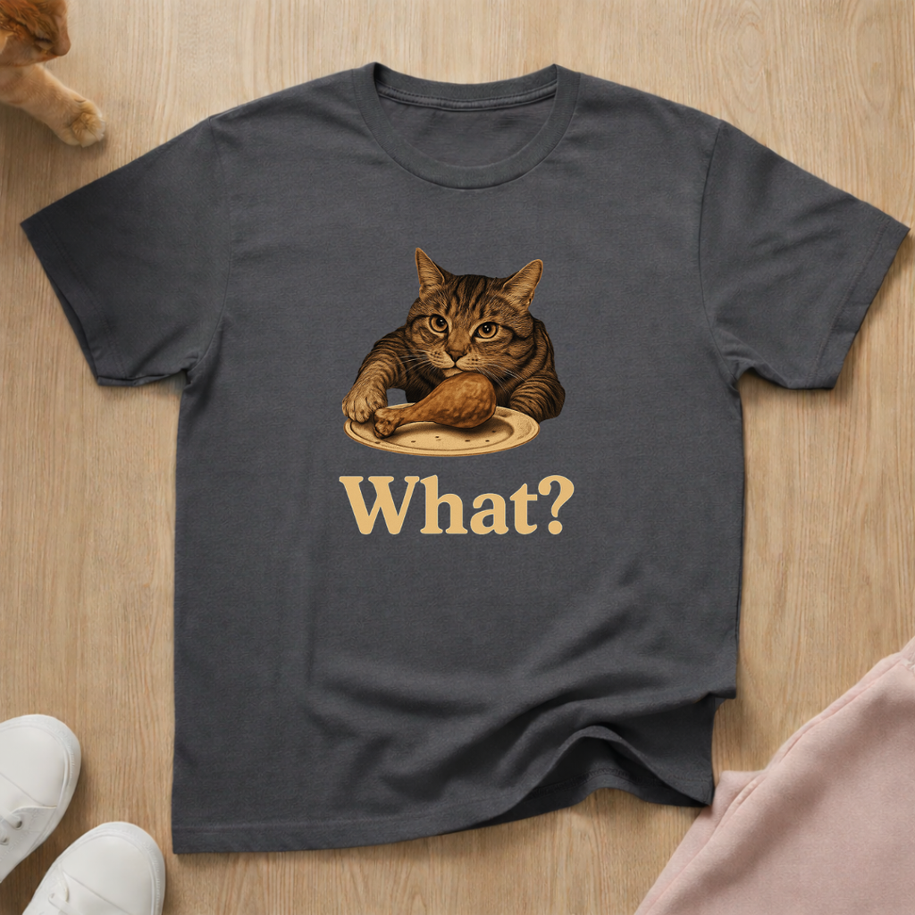 What? cat taking chicken T-shirt