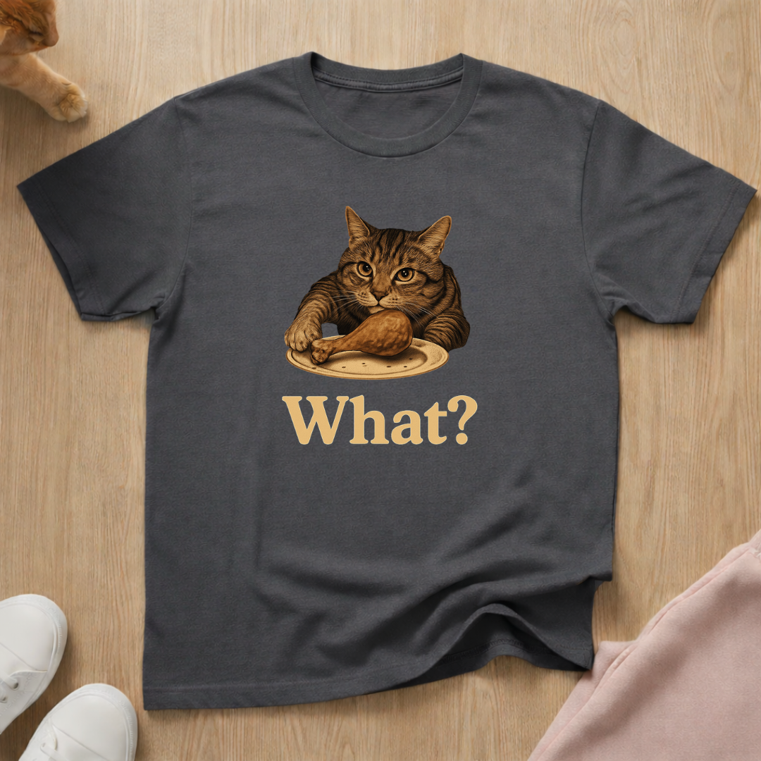 What? cat taking chicken T-shirt