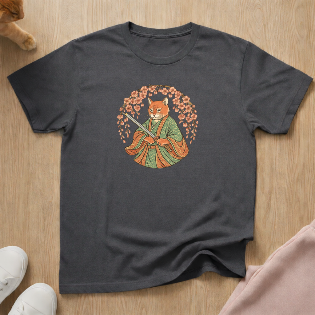 Bushido cat samurai cat T-shirt