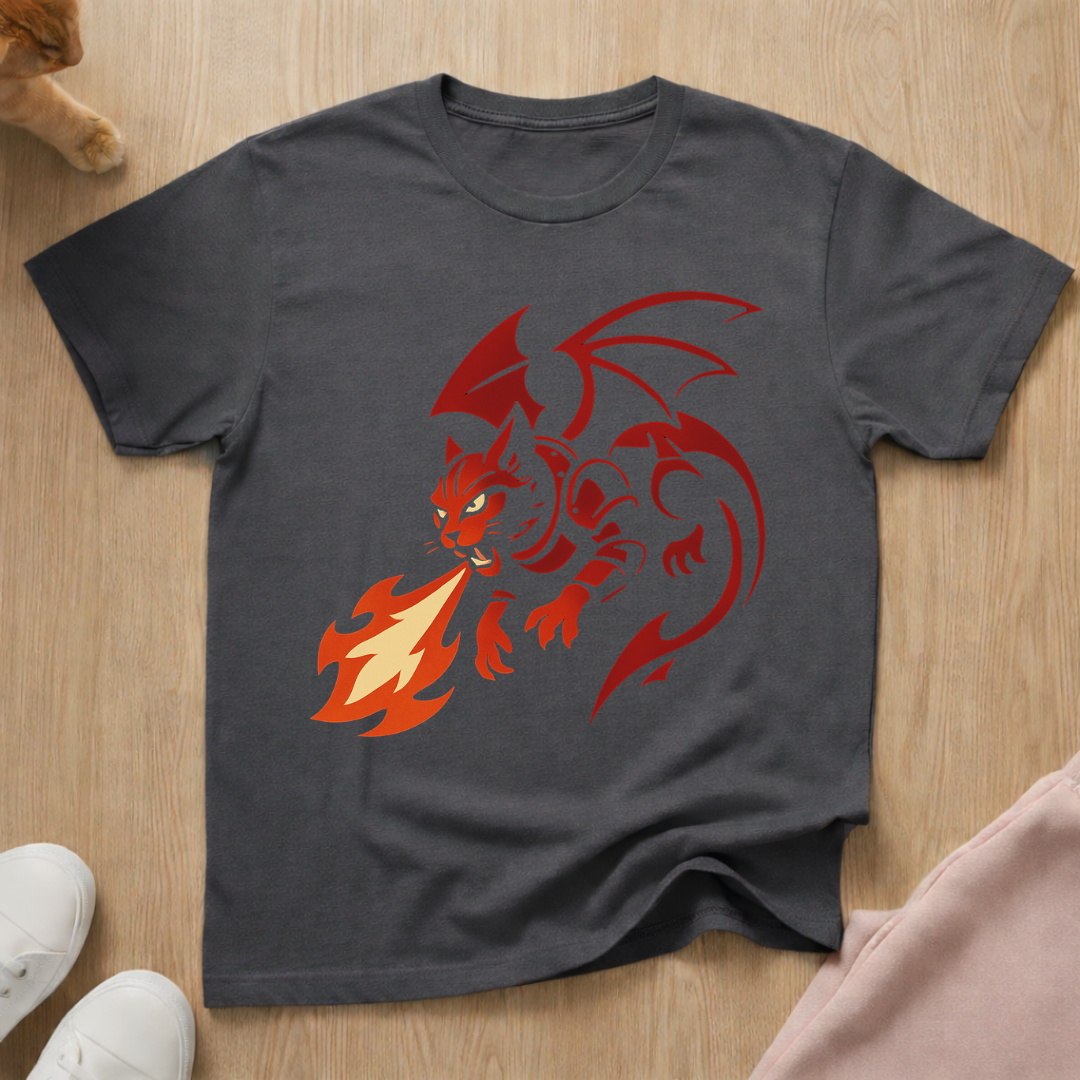 Dragon cat flame cat T-shirt