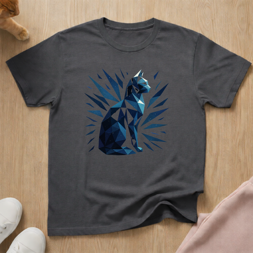 Geometric cat T-shirt