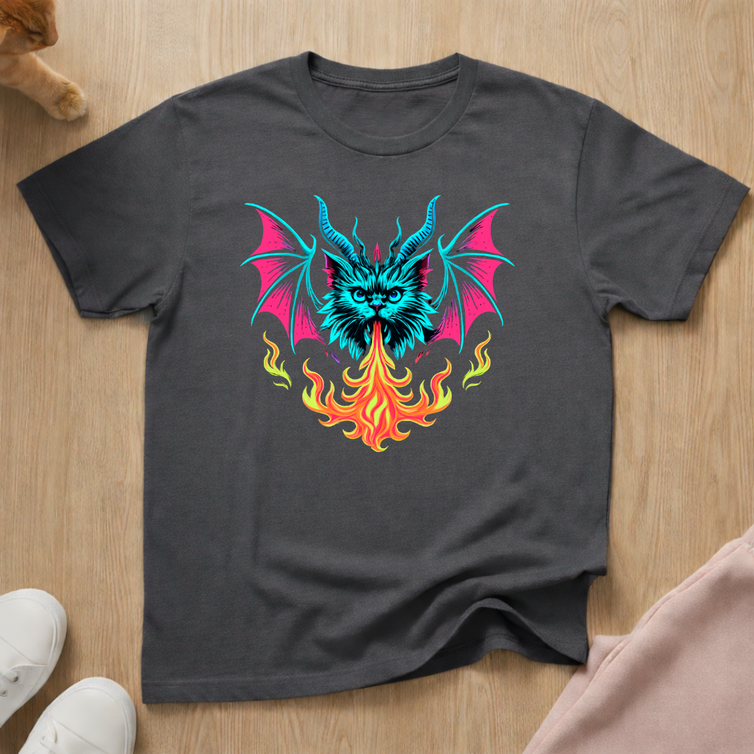 Demon cat Flame cat T-shirt