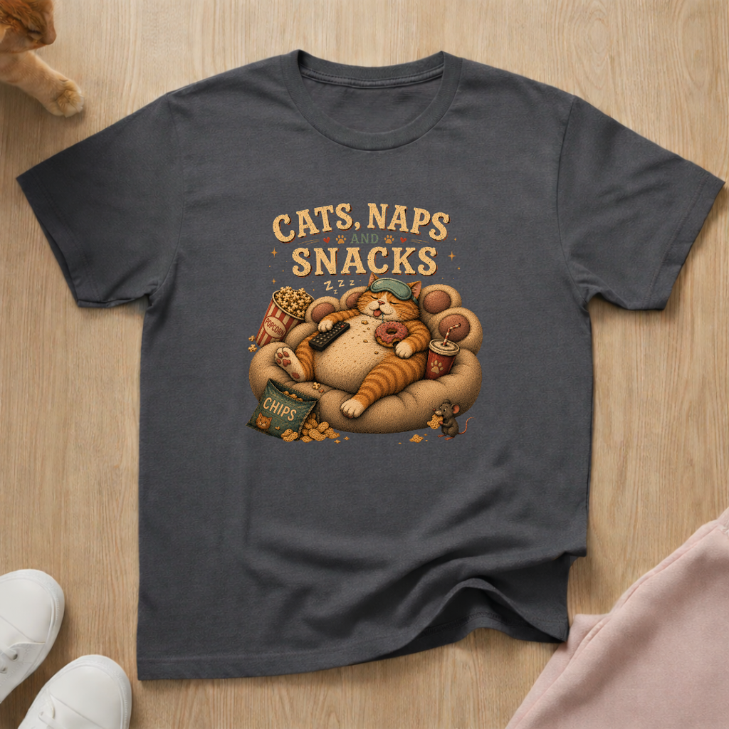 Cats, naps, and snacks T-shirt