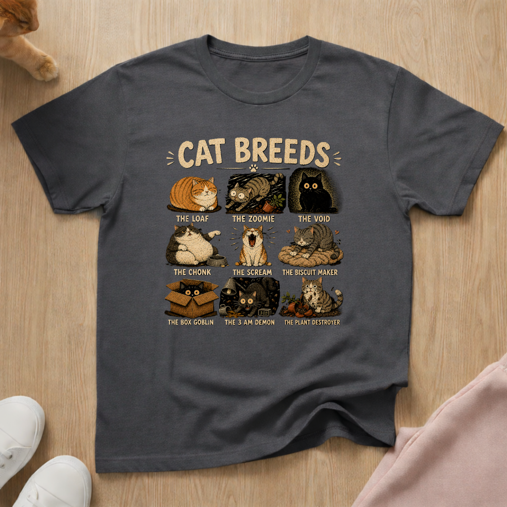 Cat breeds T-shirt