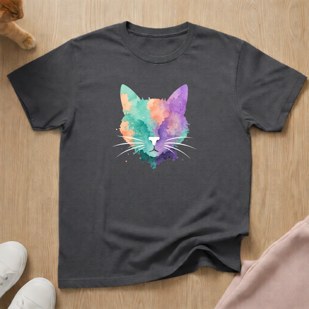 Watercolor cat T-shirt