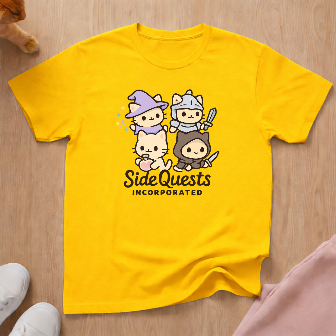 Cute Side Quests cat T-shirt