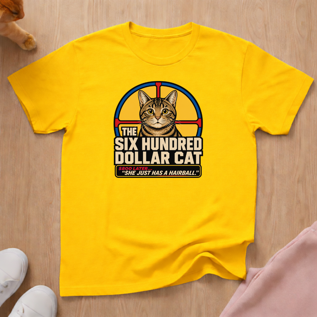 Six hundred dollar cat T-shirt