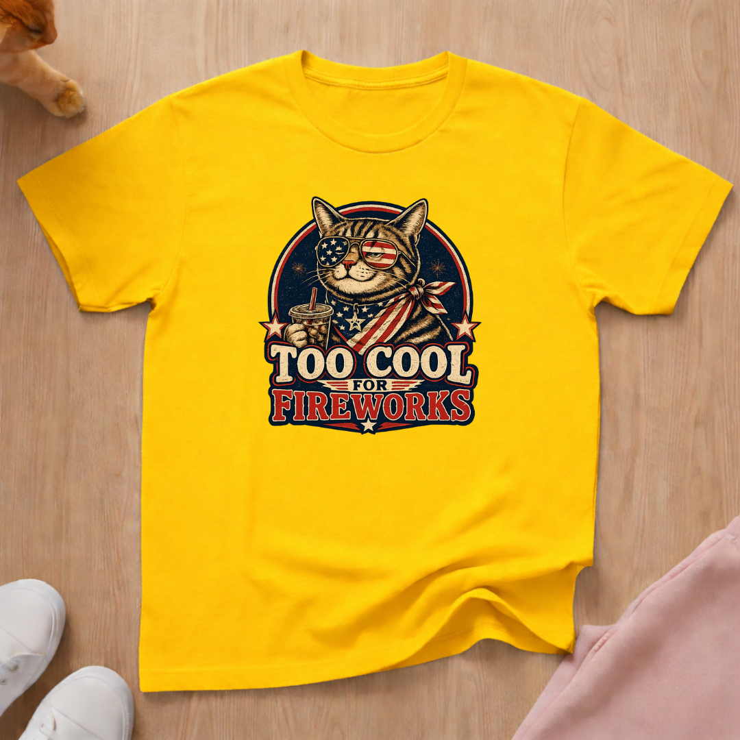 Too cool for fireworks T-shirt