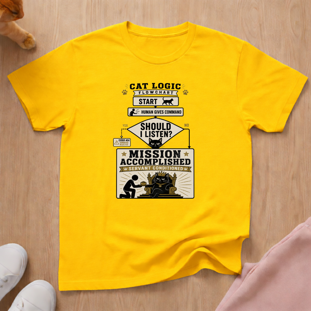 Cat logic flowchart T-shirt