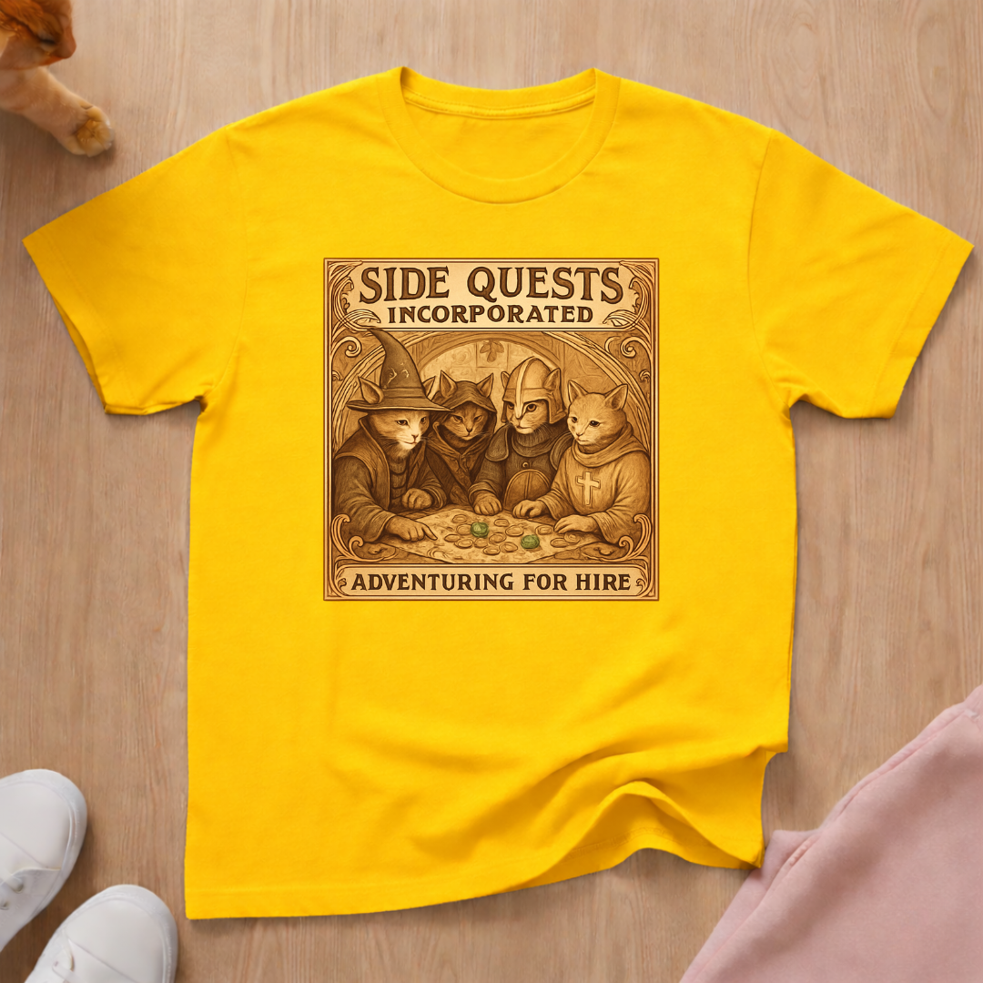 Side Quests cat T-shirt
