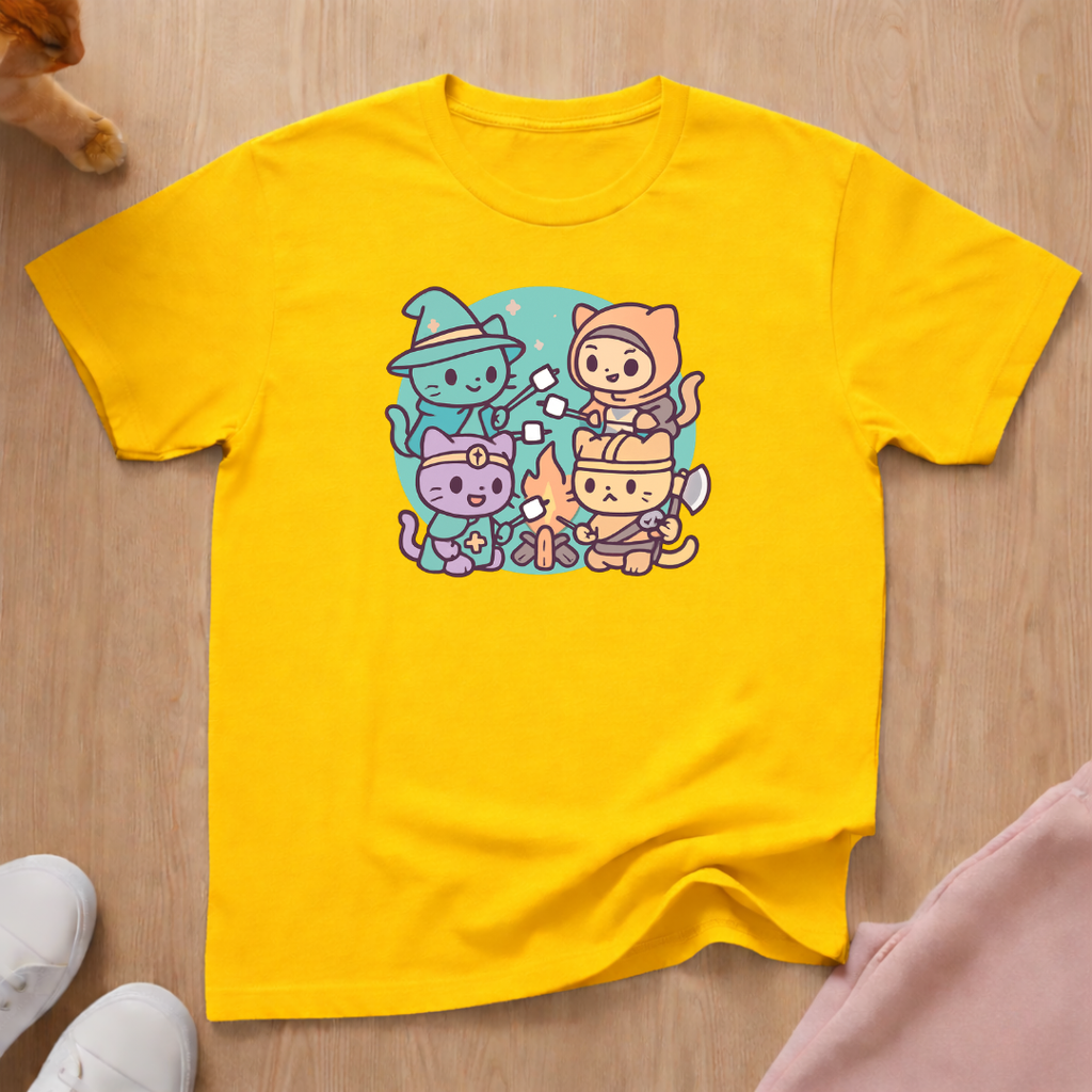 Cute DnD party cat T-shirt