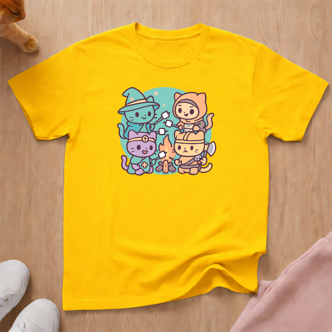 Cute DnD party cat T-shirt