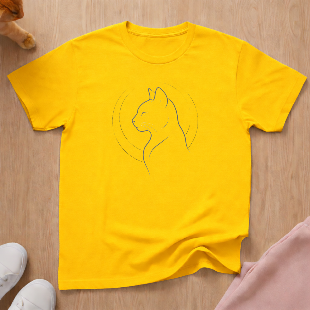 Cat line art T-shirt