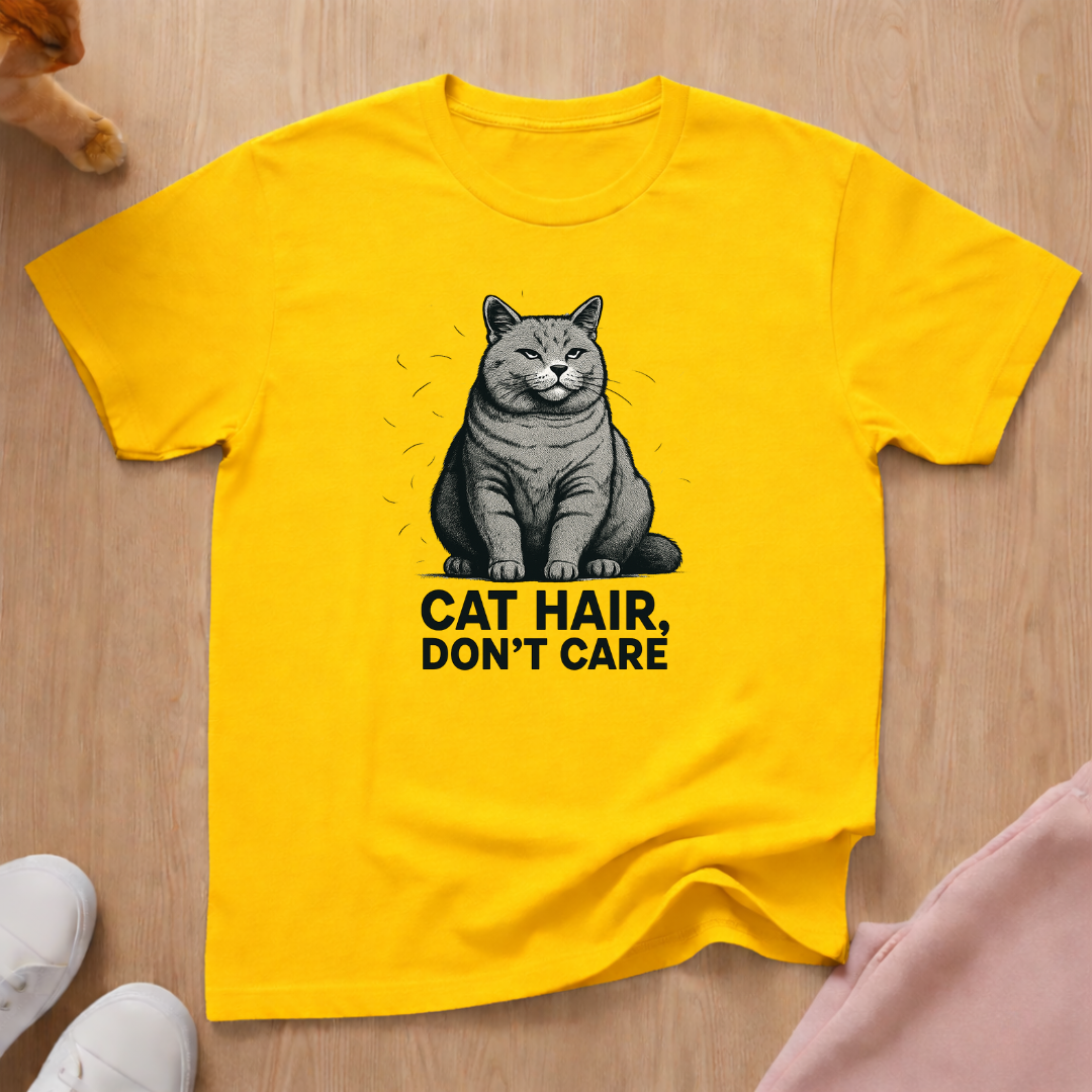 Cat Hair, Don't Care 2 cat T-shirt