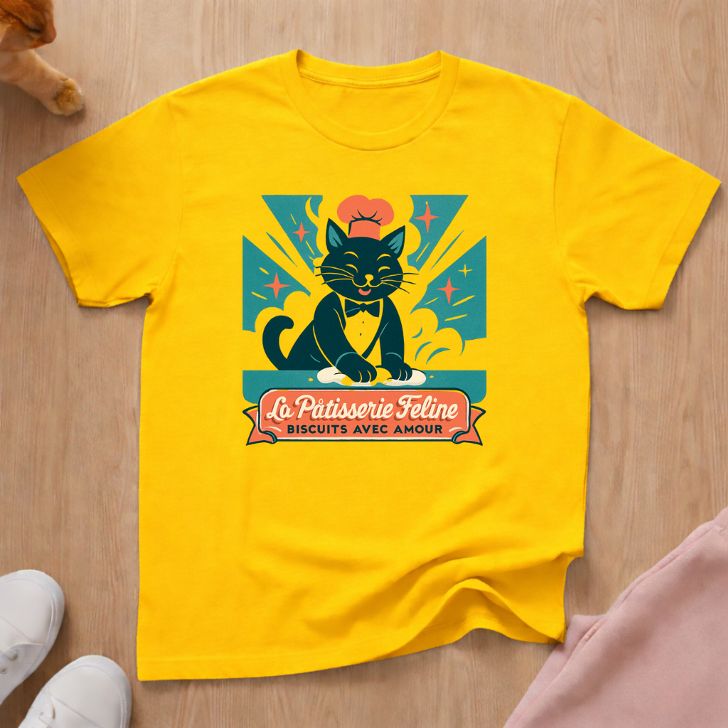 Biscuit making French cat T-shirt