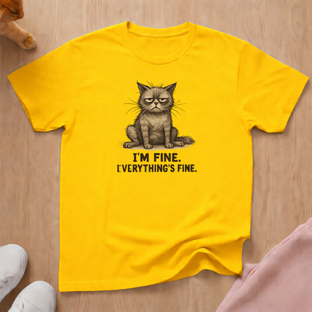 I'm Fine cat T-shirt