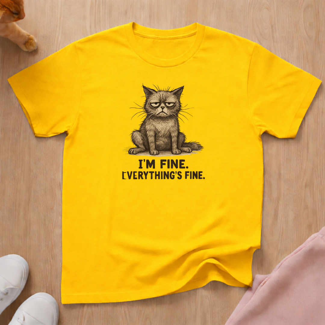 I'm Fine cat T-shirt