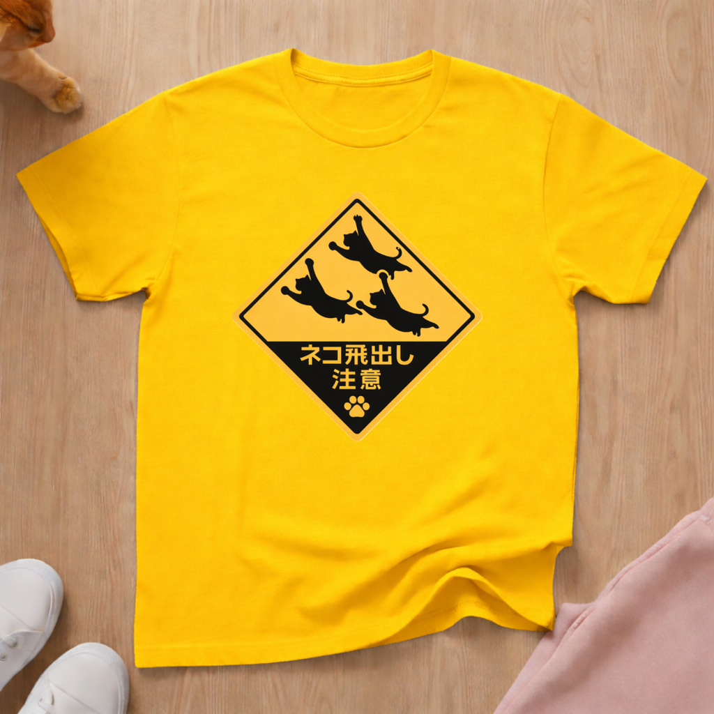 Leaping Cats Sign T-shirt