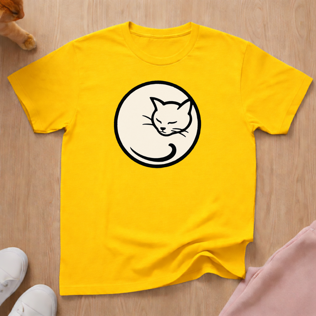 Curled Cat cat T-shirt