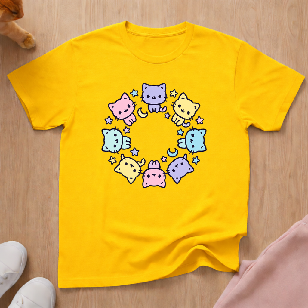 Cute cat circle cat T-shirt