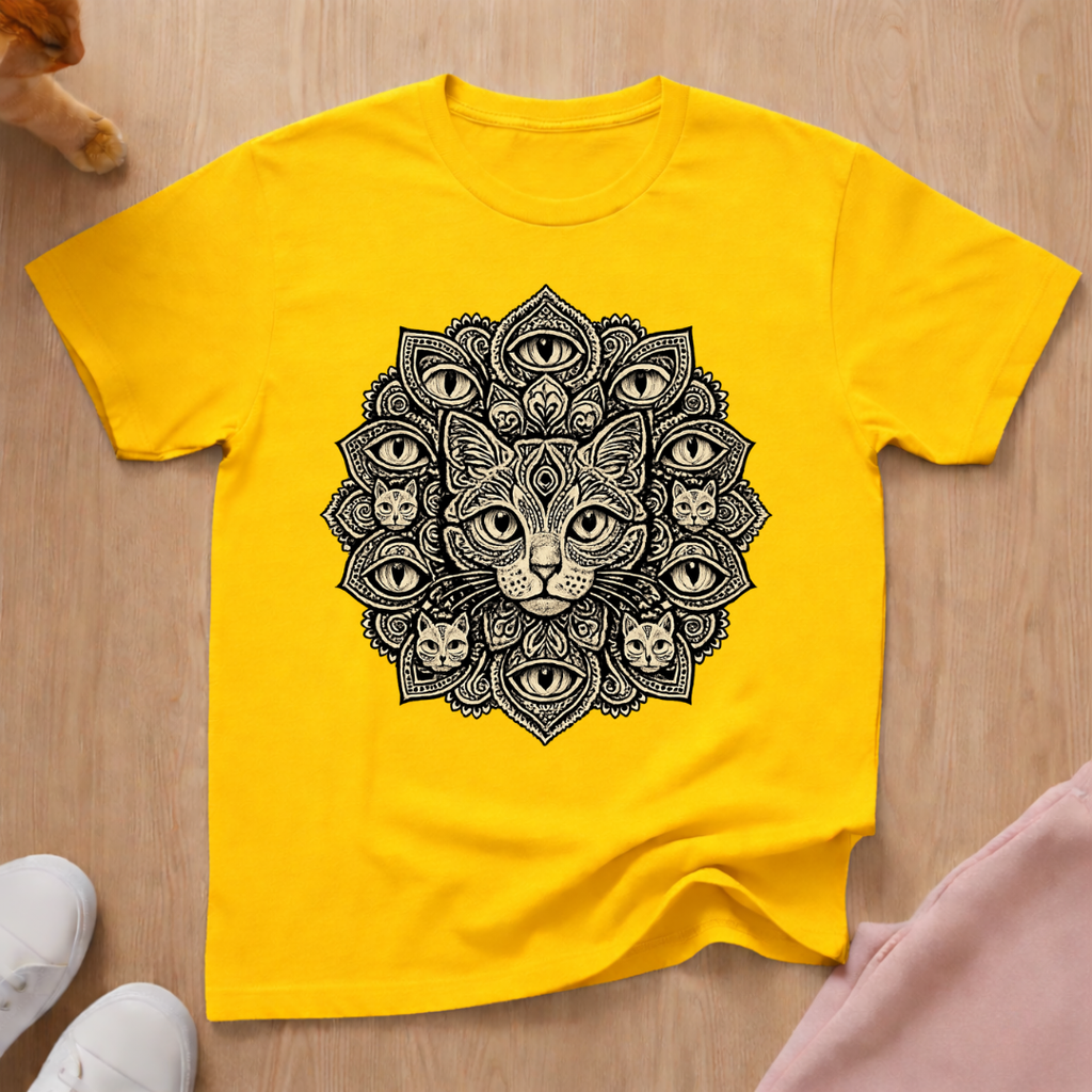 Mandala cat T-shirt