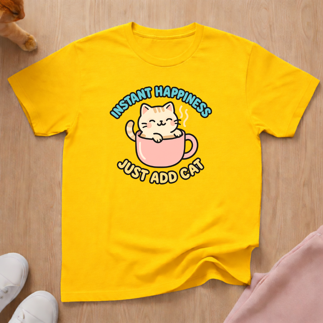 Instant happiness cat T-shirt