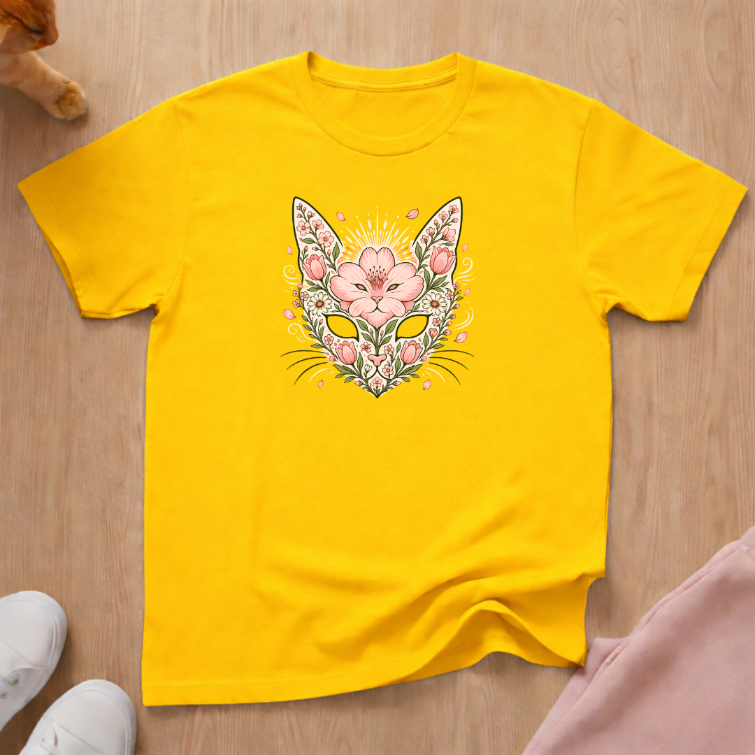 Spring floral cat T-shirt