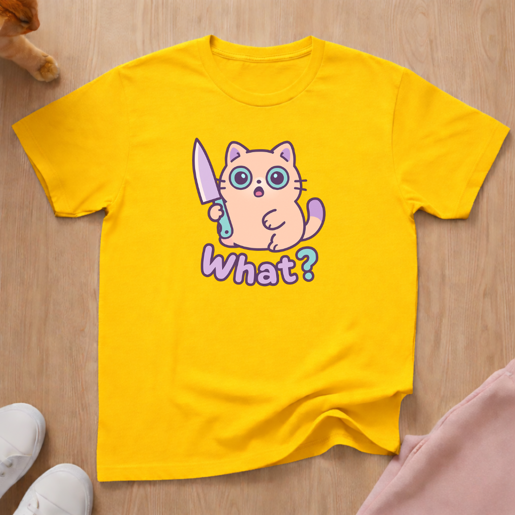 Cute What? knife cat T-shirt