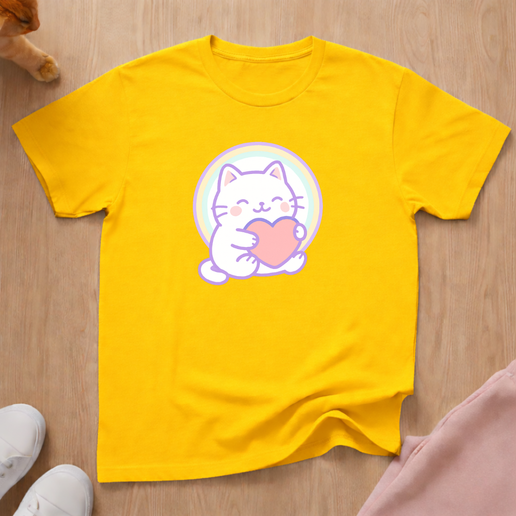 Cute heart cat T-shirt