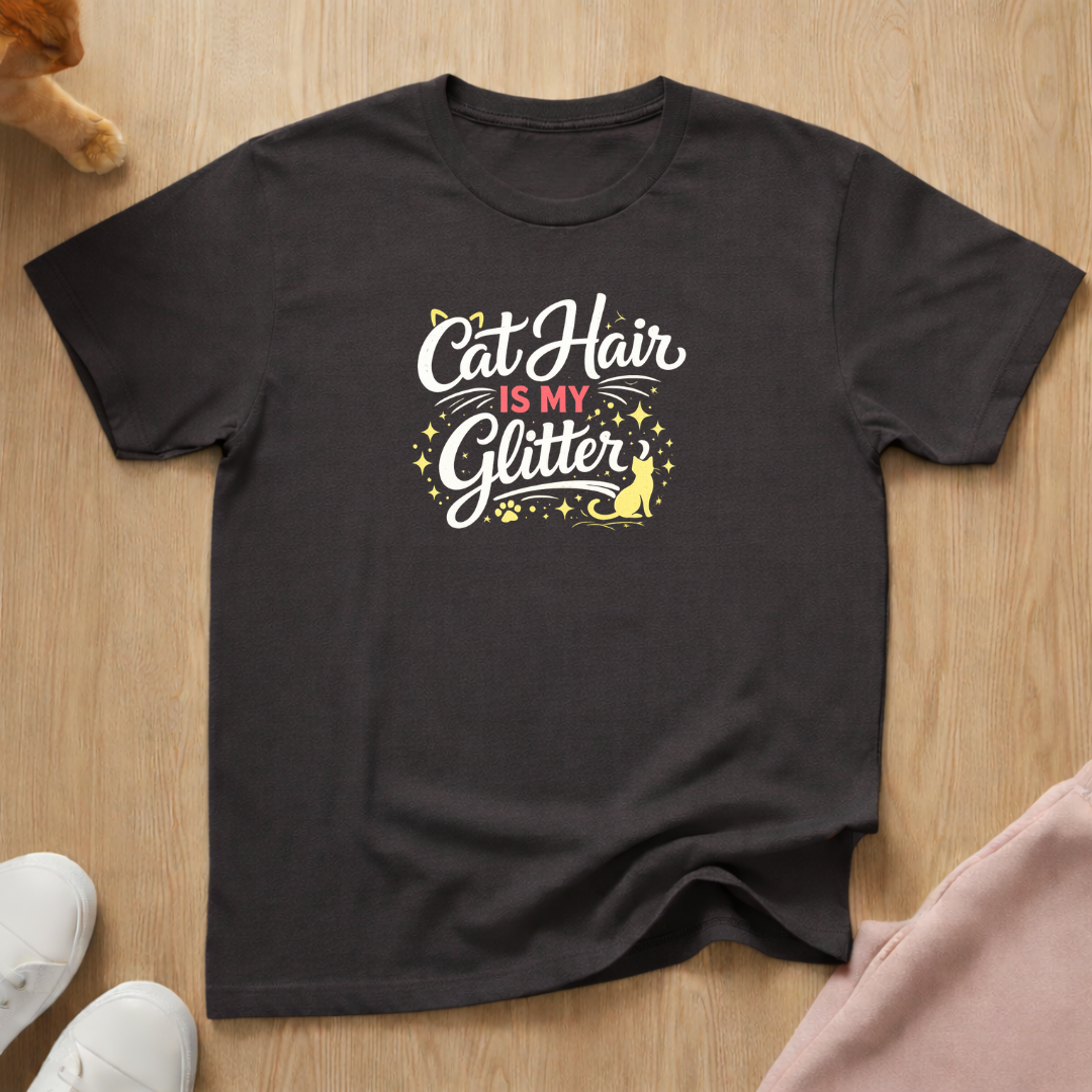 Cat hair is my glitter (dark) T-shirt