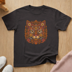 Floral cat face 2 cat T-shirt