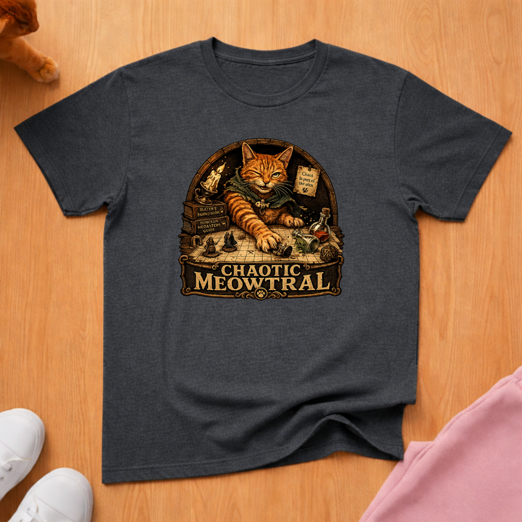 RPG player chaotic meowtral T-shirt