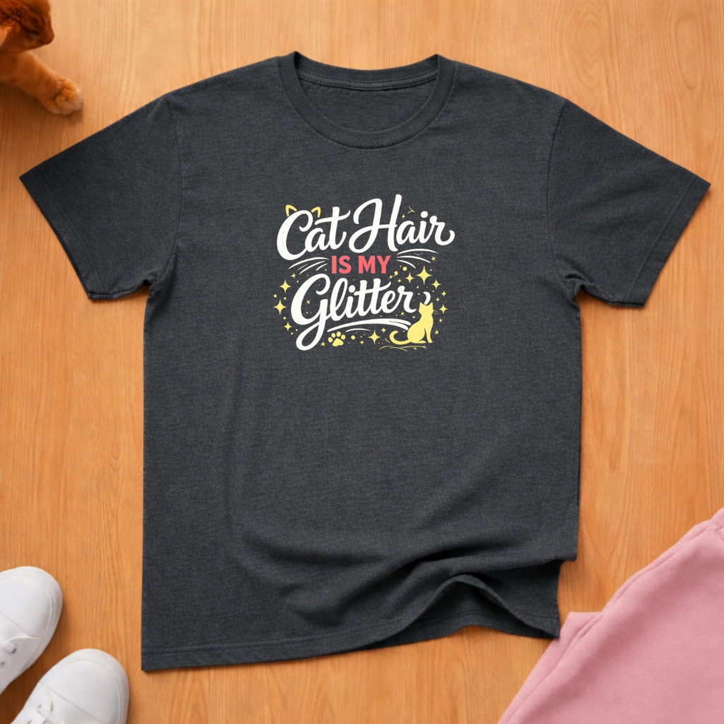 Cat hair is my glitter (dark) T-shirt