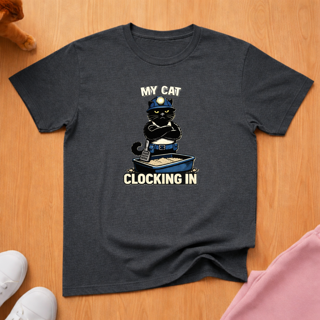 My cat clocking in T-shirt