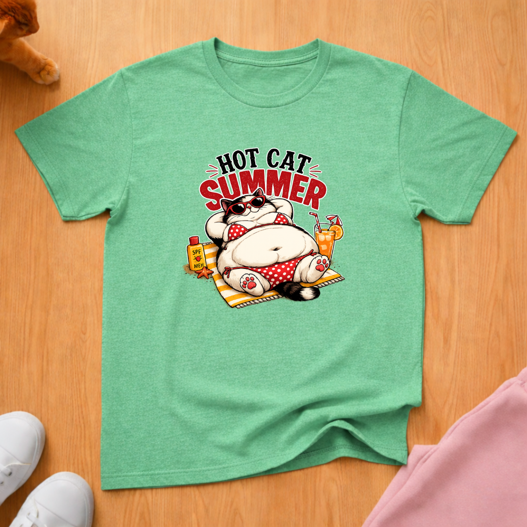 Hot cat summer T-shirt
