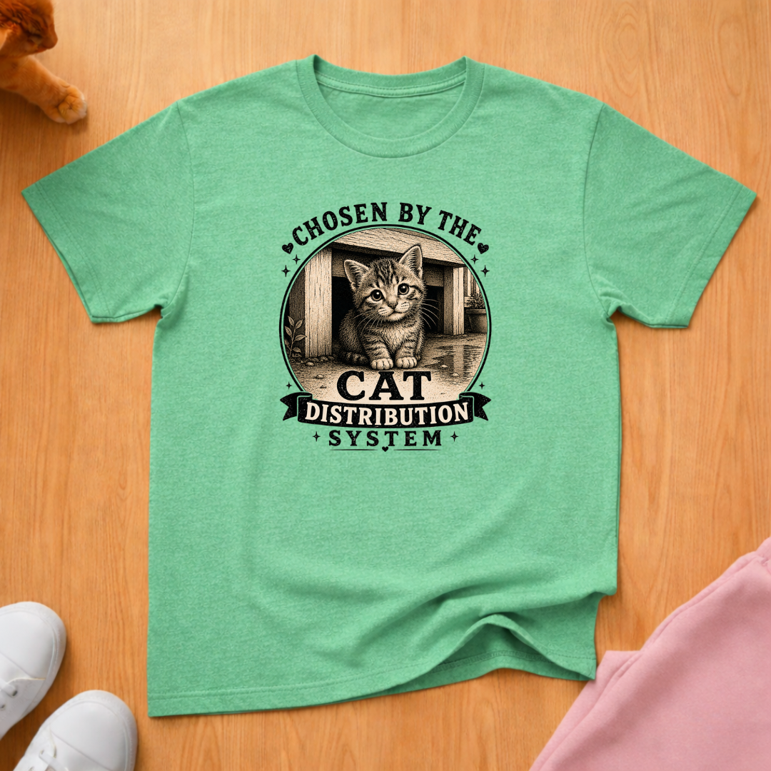 Cat distribution system (dark) T-shirt