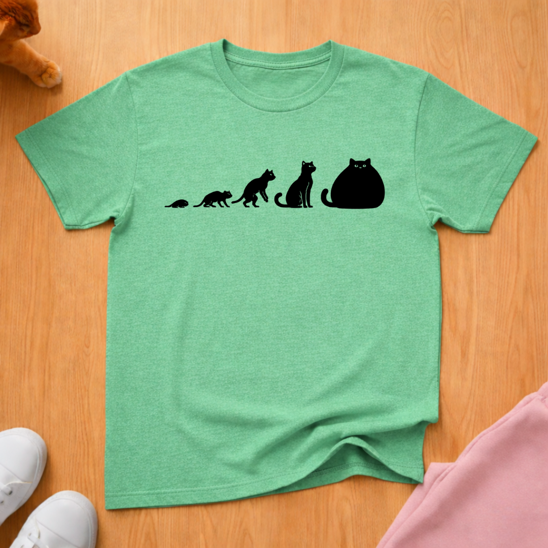 Cat evolution (Black) T-shirt