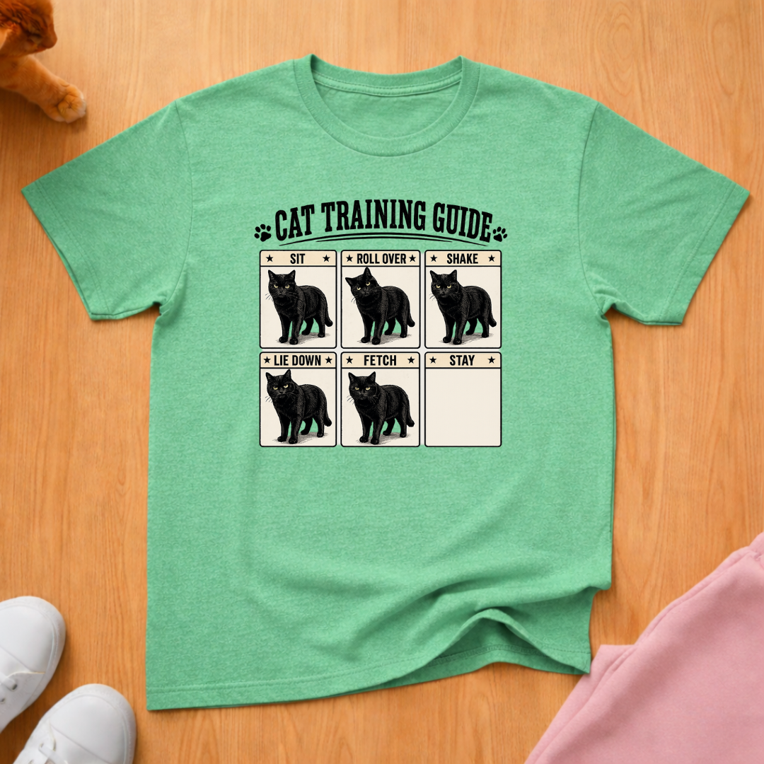 Cat training guide (dark) T-shirt