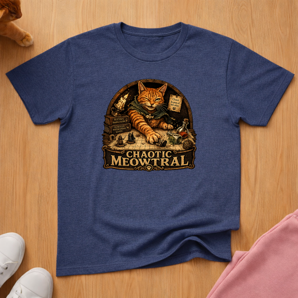 RPG player chaotic meowtral T-shirt