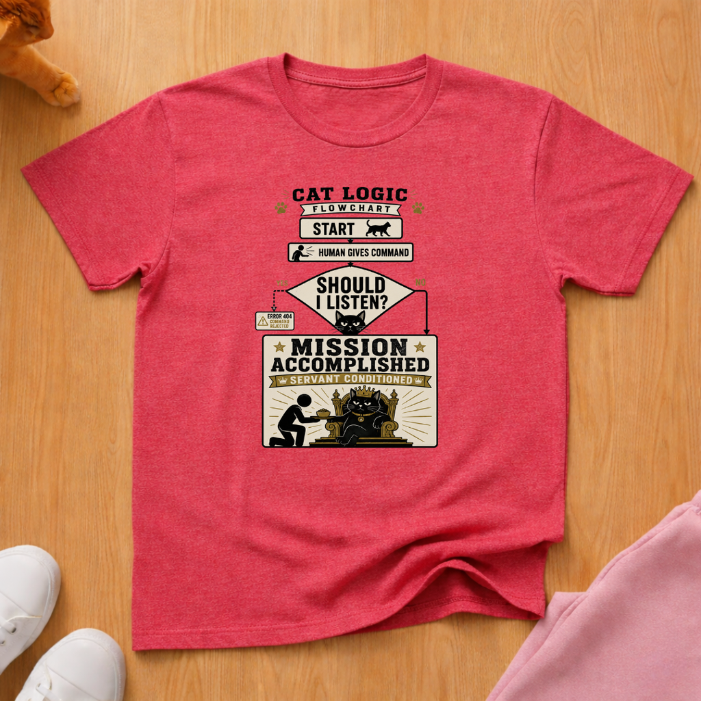 Cat logic flowchart T-shirt
