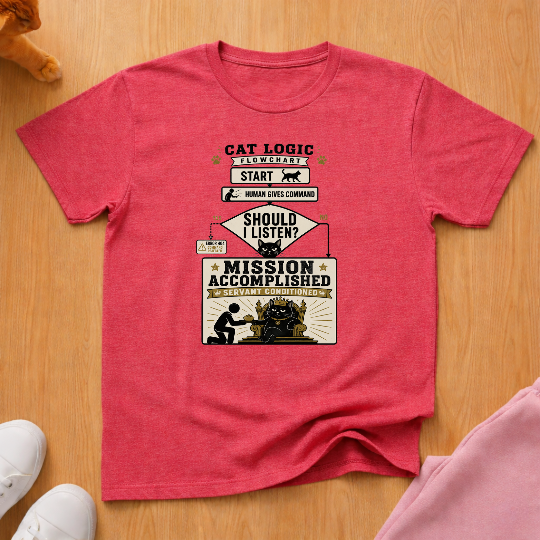 Cat logic flowchart T-shirt
