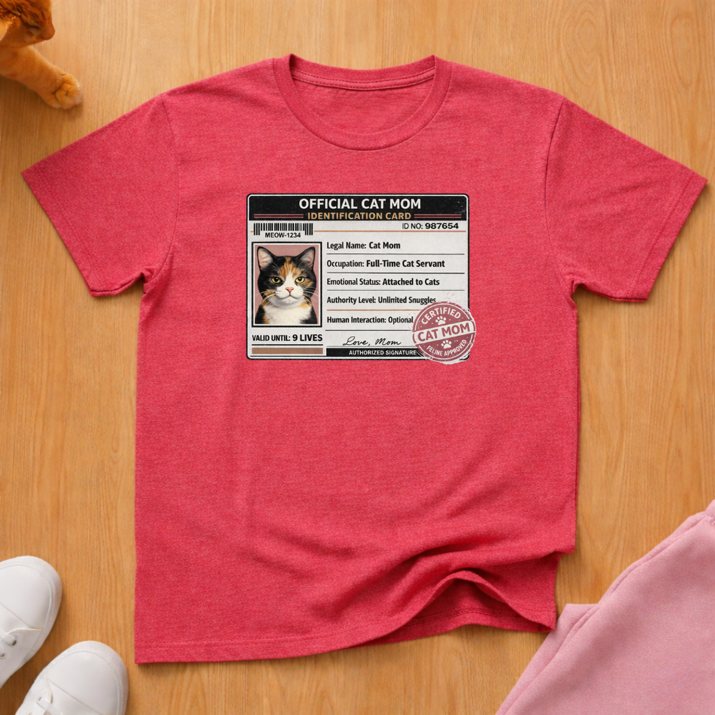 Cat mom ID T-shirt