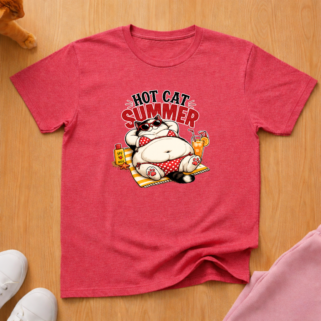 Hot cat summer T-shirt
