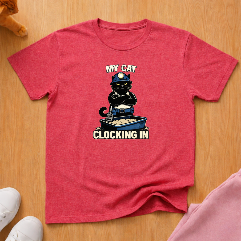 My cat clocking in T-shirt