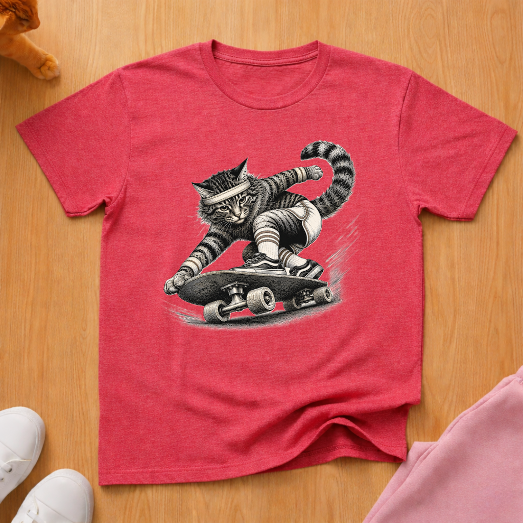 Skateboard cat T-shirt
