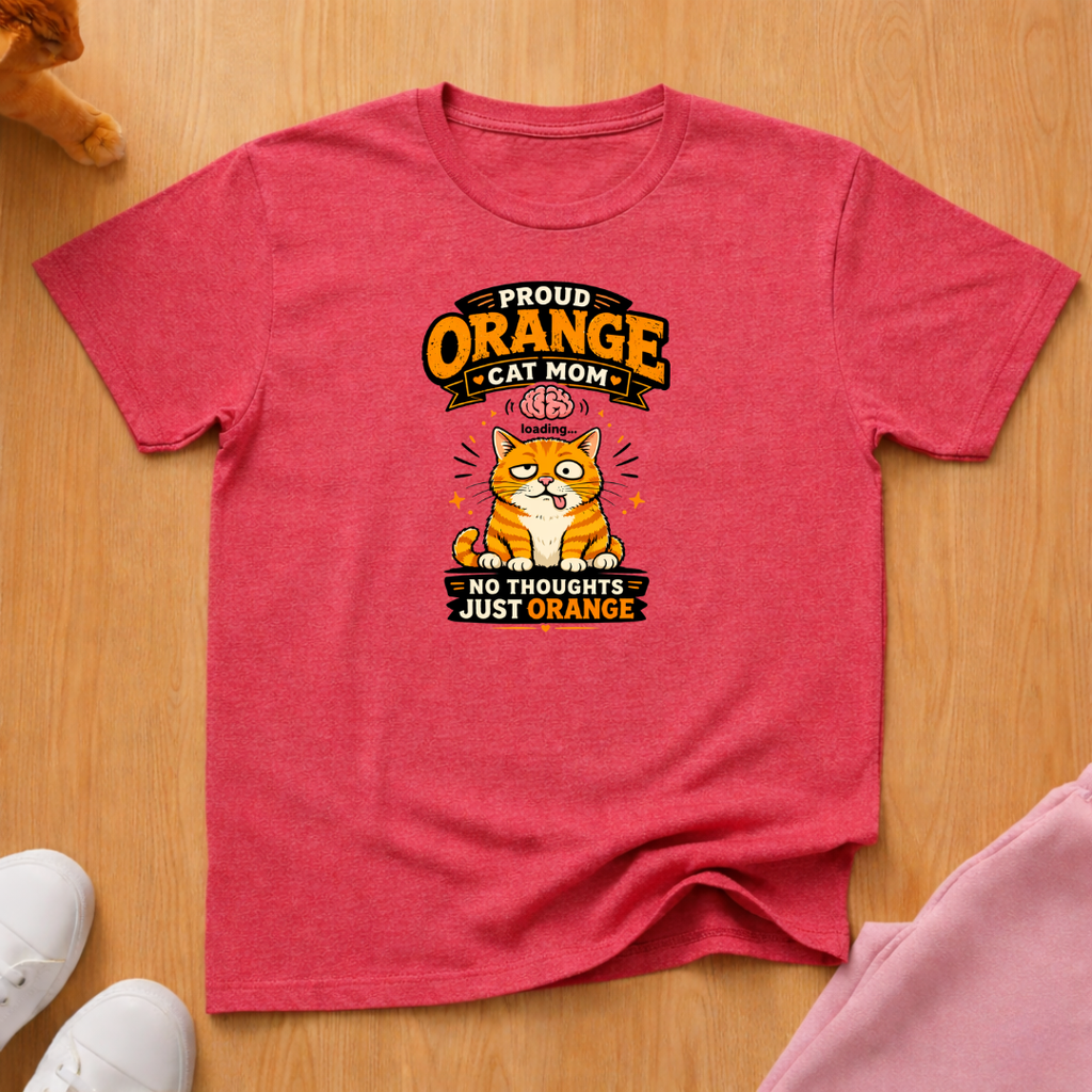 Orange cat mom T-shirt