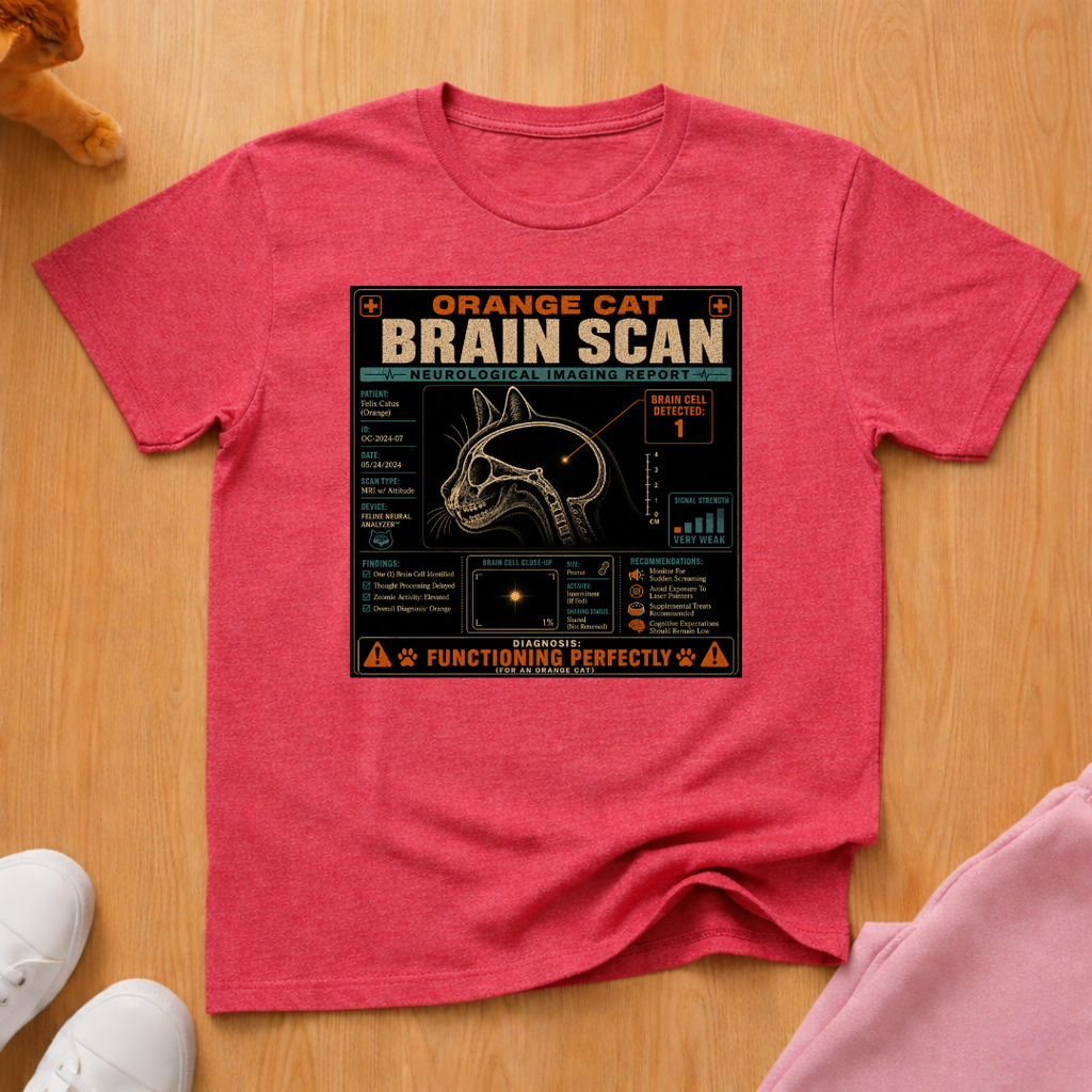 Orange cat brain scan T-shirt