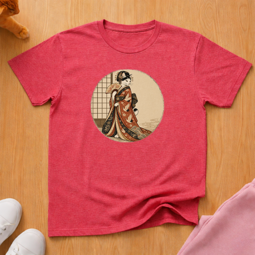 Geisha cat fan T-shirt